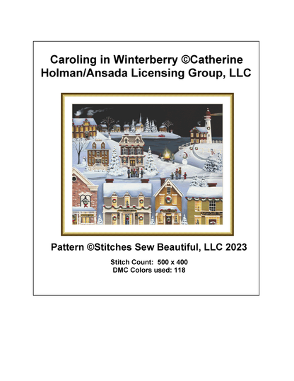 Caroling in Winterberry counted cross stitch pattern by Catherine Holman/Ansada Licensing Group, LLC