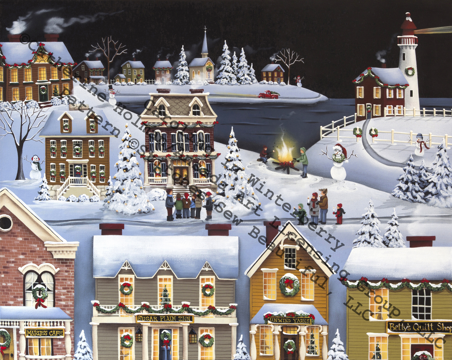 Caroling in Winterberry counted cross stitch pattern by Catherine Holman/Ansada Licensing Group, LLC