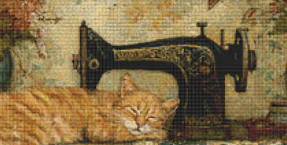 "Cat Nap" cross stitch pattern by Bryna T. Art & Design