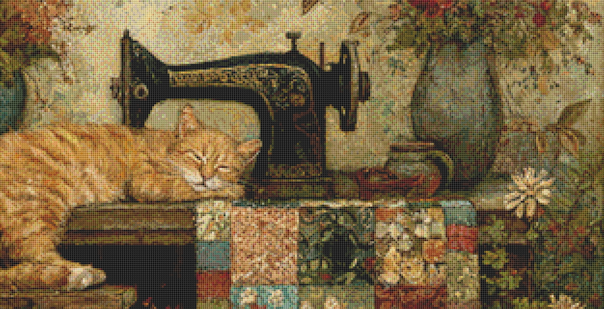 "Cat Nap" cross stitch pattern by Bryna T. Art & Design