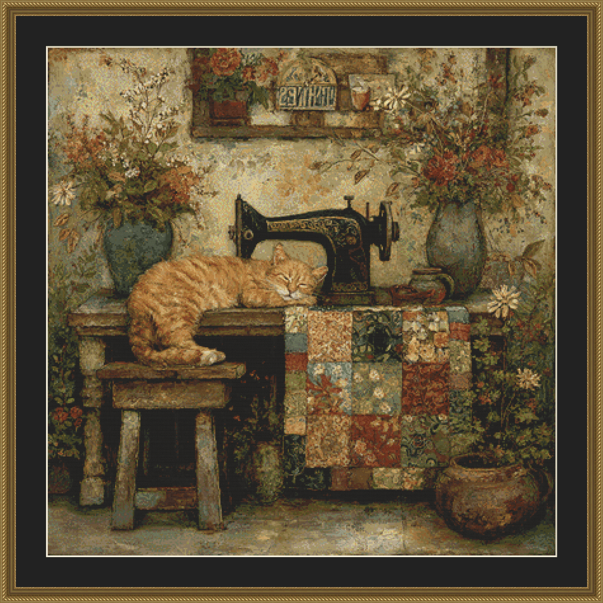 "Cat Nap" cross stitch pattern by Bryna T. Art & Design