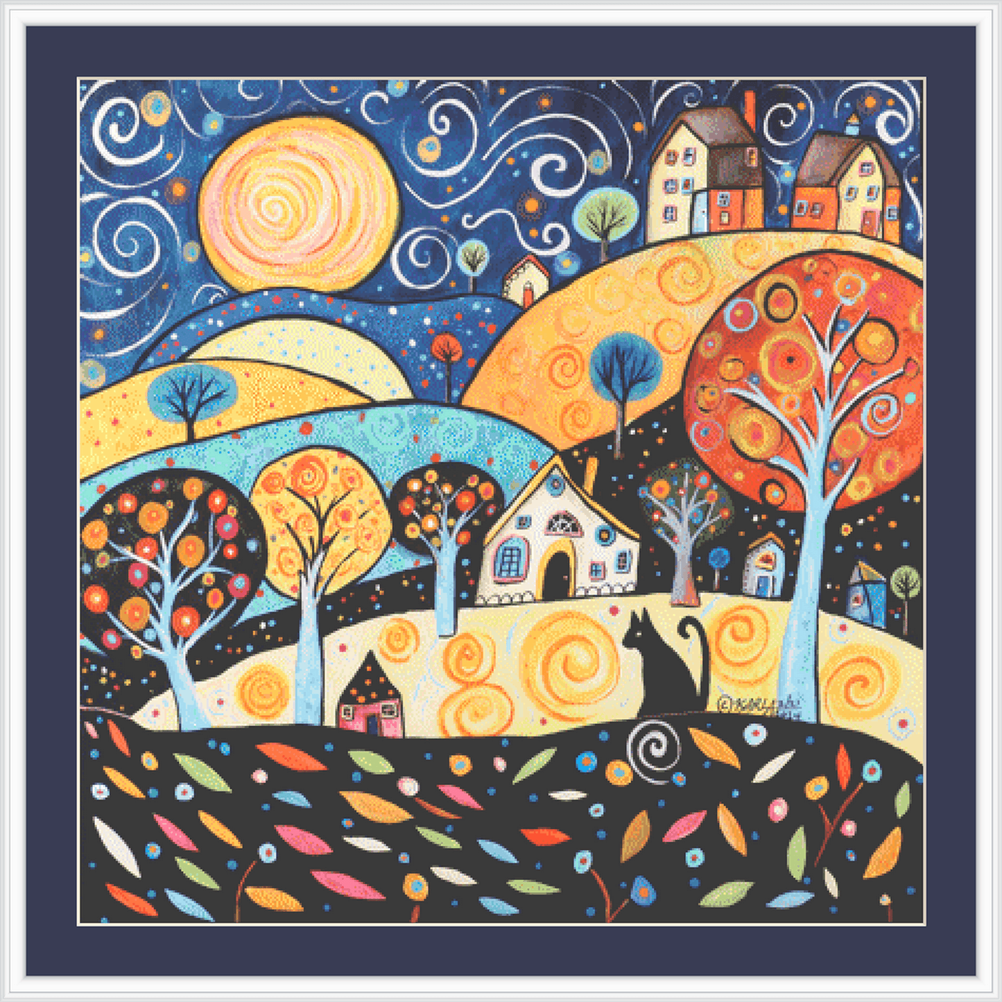 Cheery Night (Max Color) counted cross stitch pattern by Karla Gerard