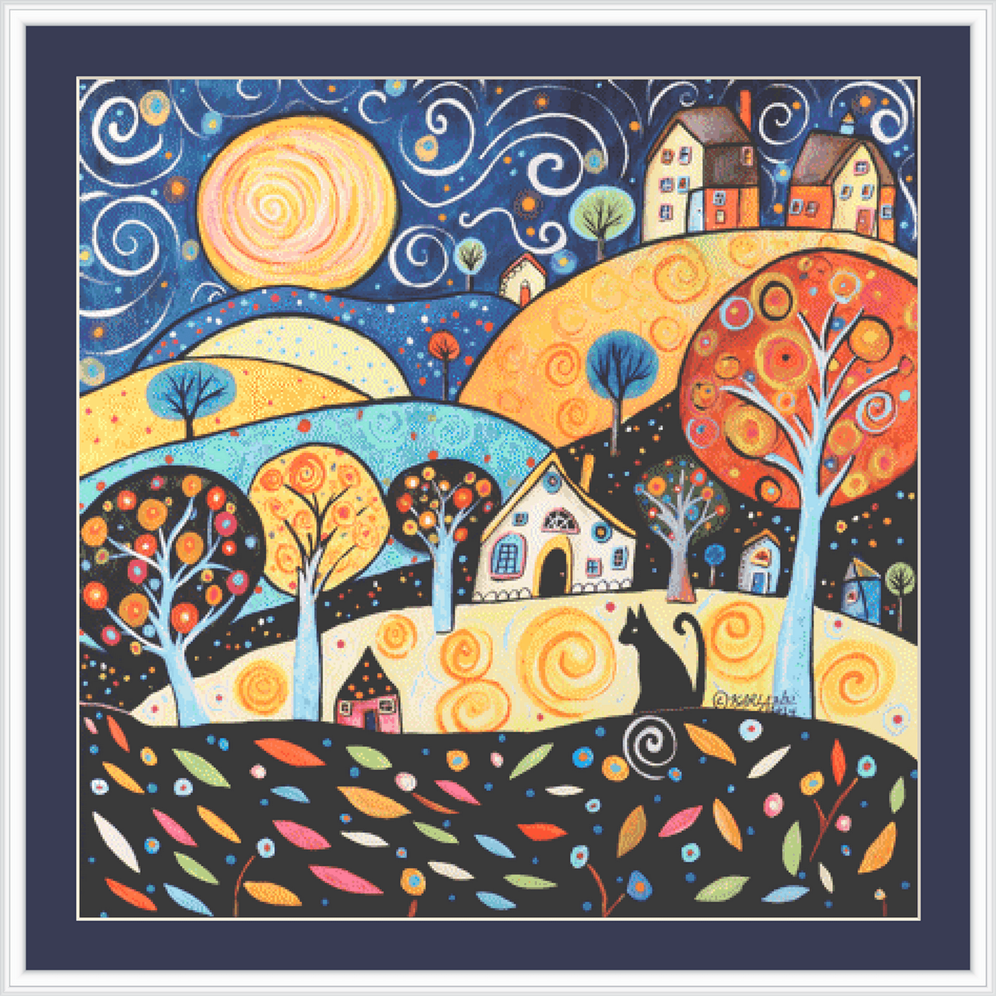 Cheery Night (Max Color) counted cross stitch pattern by Karla Gerard