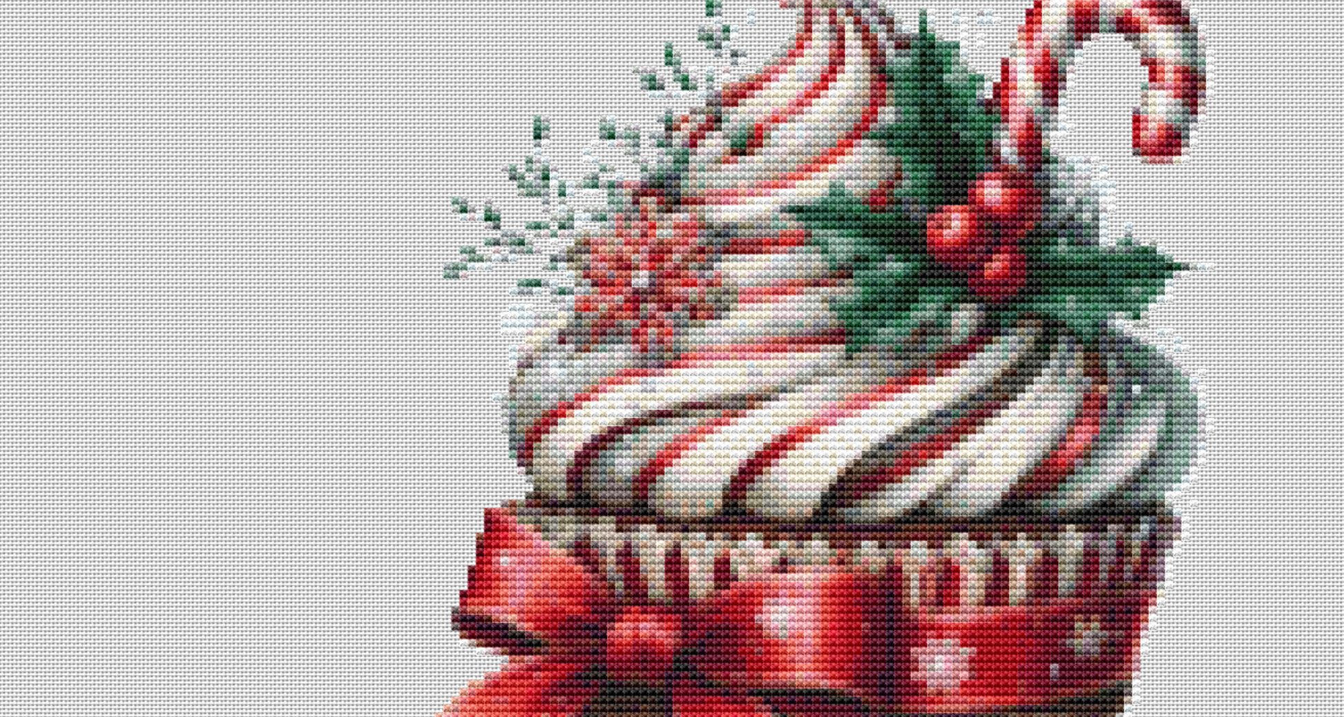 Christmas Cupcake (Ornament) counted cross stitch pattern by Raven Digitals