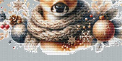 Christmas Fawn (Ornament) counted cross stitch pattern by Serene Dove Design