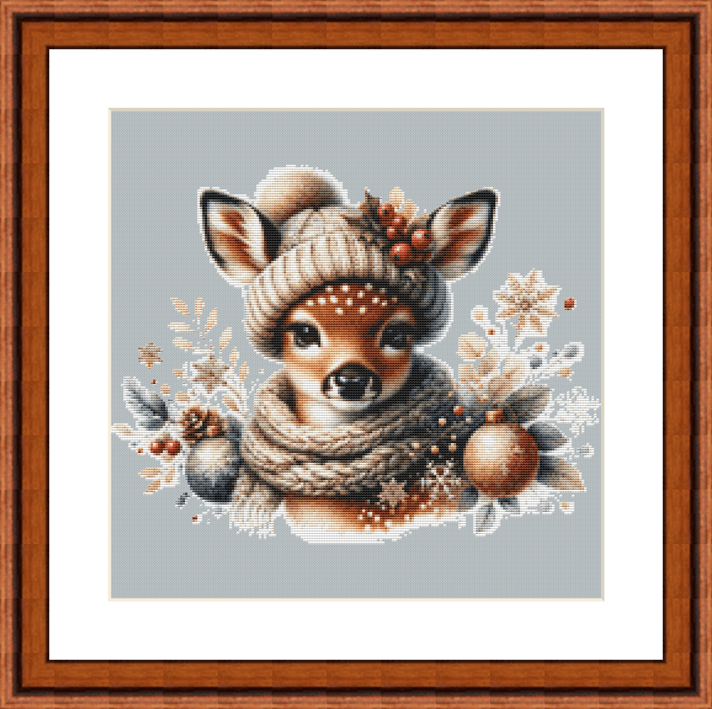Christmas Fawn (Ornament) counted cross stitch pattern by Serene Dove Design