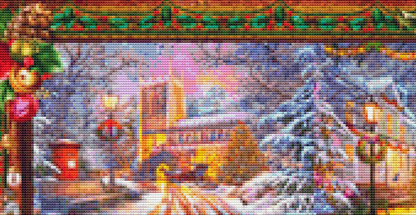 Christmas Frame (Max Color) counted cross stitch pattern by Dominic Davison, Licensed by MGL, www.mglart.com