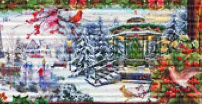 Christmas Frame (Max Color) counted cross stitch pattern by Dominic Davison, Licensed by MGL, www.mglart.com