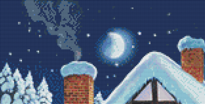 Christmas House cross stitch pattern by Steve Crisp, Licensed by MGL, www.mglart.com
