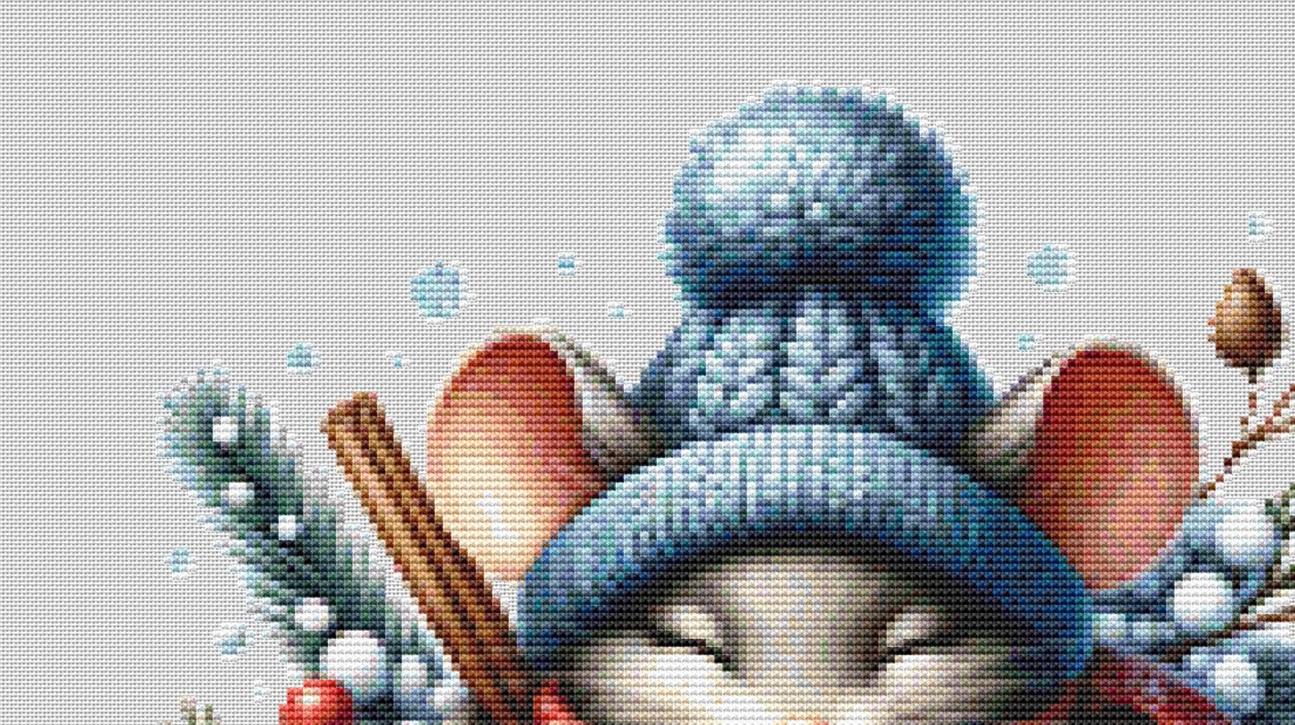 Christmas Mouse (Ornament) counted cross stitch pattern by Digital Pro Craft