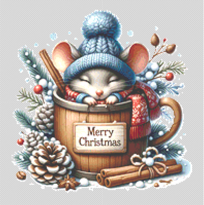 Christmas Mouse (Ornament) counted cross stitch pattern by Digital Pro Craft