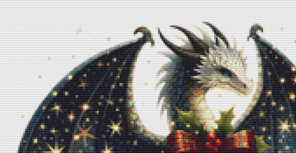 Christmas Star Dragon (Ornament) counted cross stitch pattern by TechneCharis
