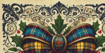 Tartan Christmas Bow 1 (Ornament) counted cross stitch pattern by Art Outrageous
