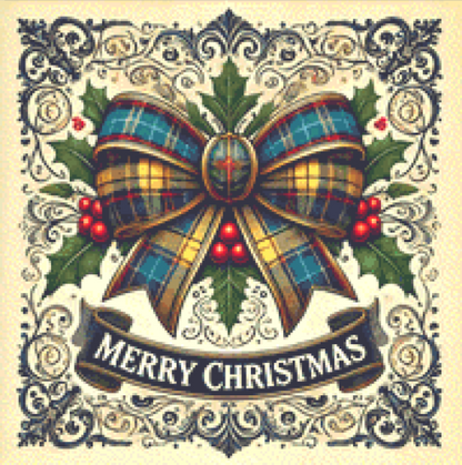 Tartan Christmas Bow 1 (Ornament) counted cross stitch pattern by Art Outrageous