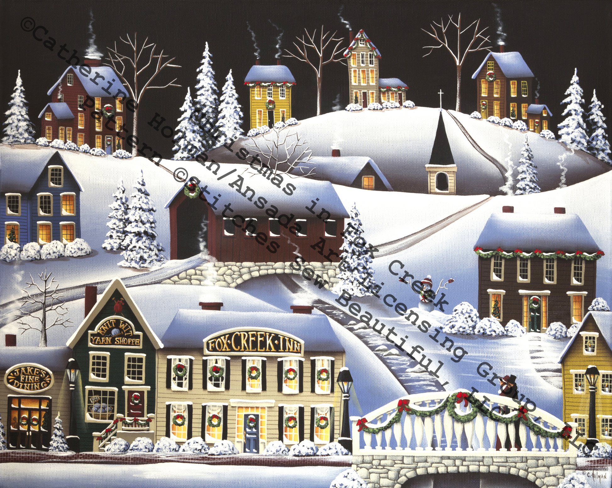Christmas in Fox Creek Village counated cross stitch pattern by Catherine Holman/Ansada Licensing Group, LLC