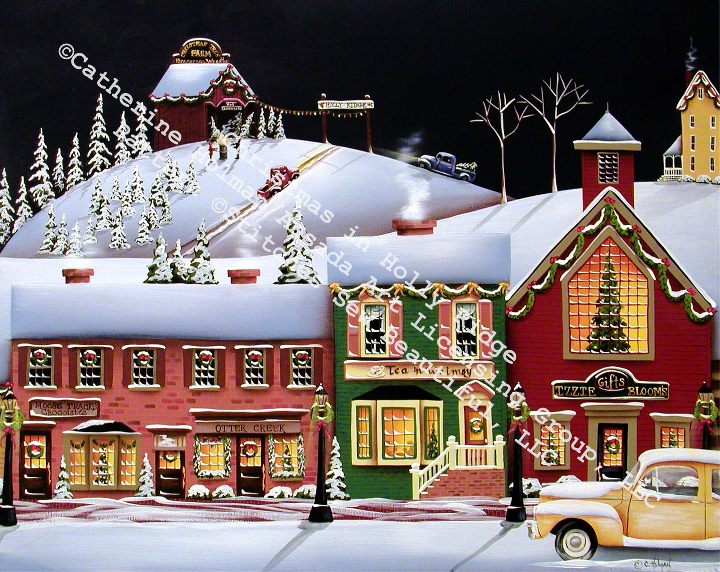 Christmas in Holly Ridge counted cross stitch pattern by Catherine Holman/Ansada Art Licensing Group, LLC
