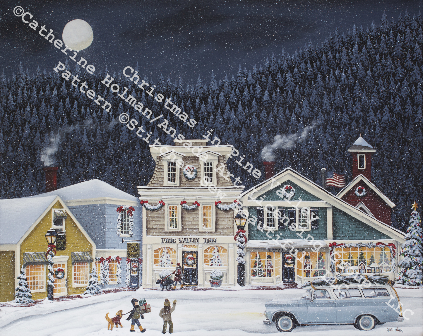 Christmas in Pine Valley counted cross stitch pattern by Catherine Holman/Ansada Art Licensing Group, LLC