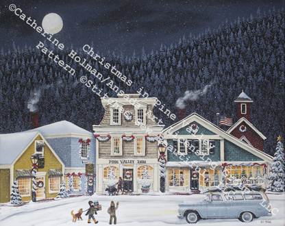 Christmas in Pine Valley counted cross stitch pattern by Catherine Holman/Ansada Art Licensing Group, LLC