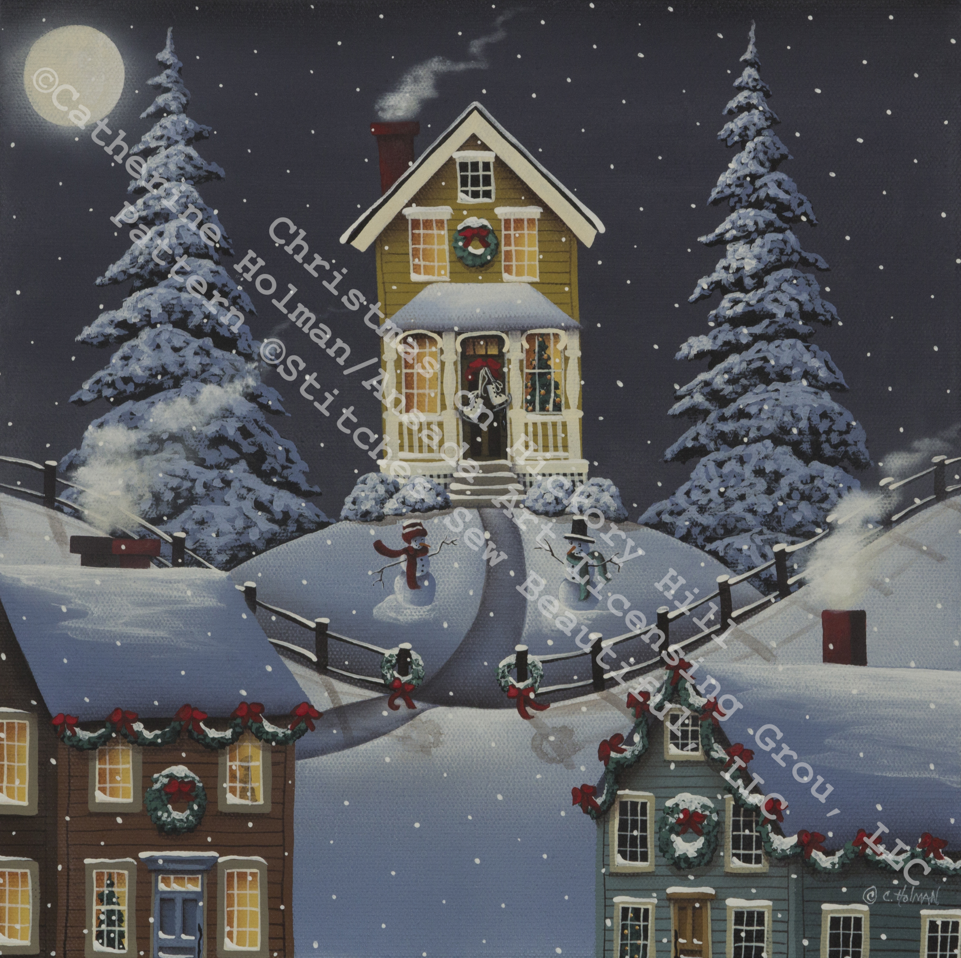 Christmas on Hickory Hill counted cross stitch pattern by Catherine Holman/Ansada Art Licensing Group, LLC