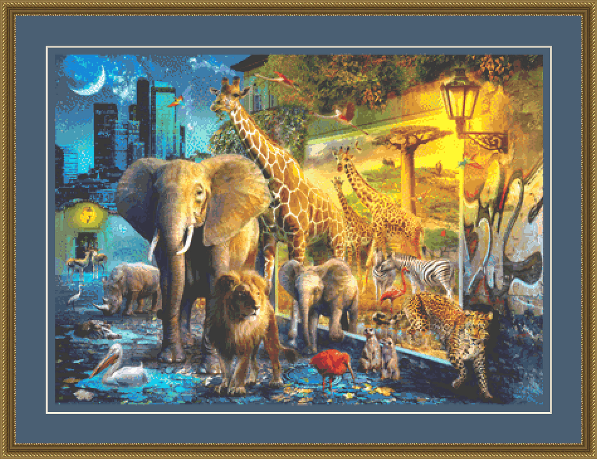 City Animals counted cross stitch pattern by Jan Patrik Krasny, Licensed by MGL, www.mglart.com