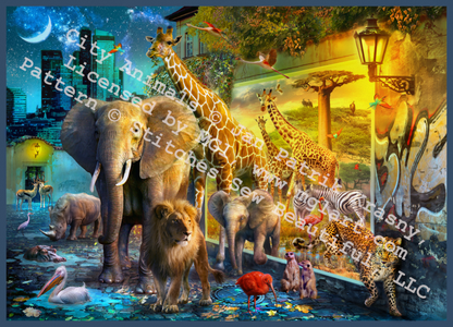 City Animals counted cross stitch pattern by Jan Patrik Krasny, Licensed by MGL, www.mglart.com