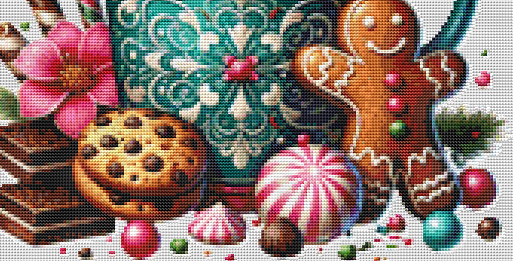 Cookies and Cocoa (Ornament) counted cross stitch pattern by Dream Cafe Art