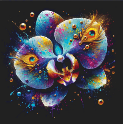 Cosmic Orchid cross stitch pattern by AI Created Playground/Photoglory127
