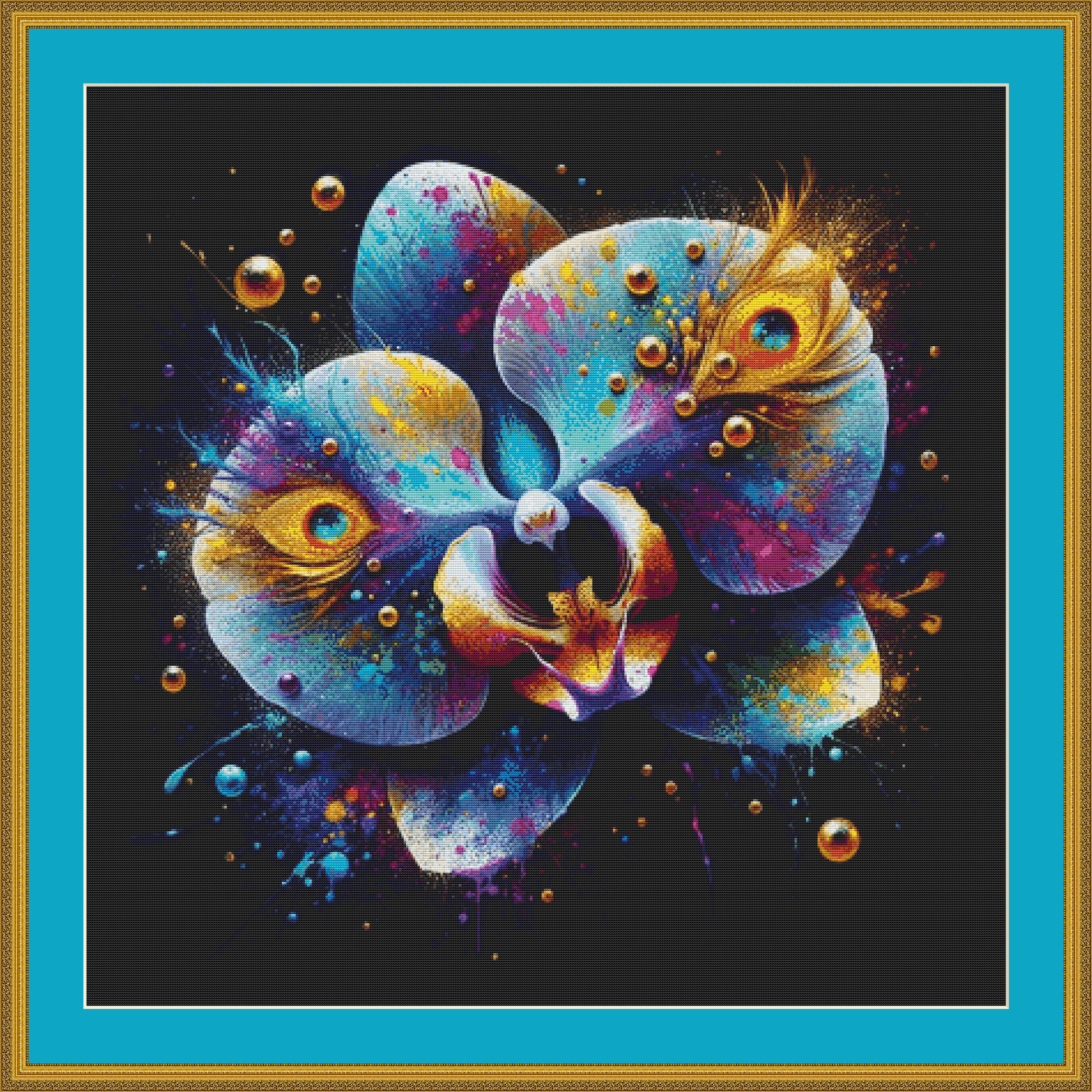 Cosmic Orchid cross stitch pattern by AI Created Playground/Photoglory127