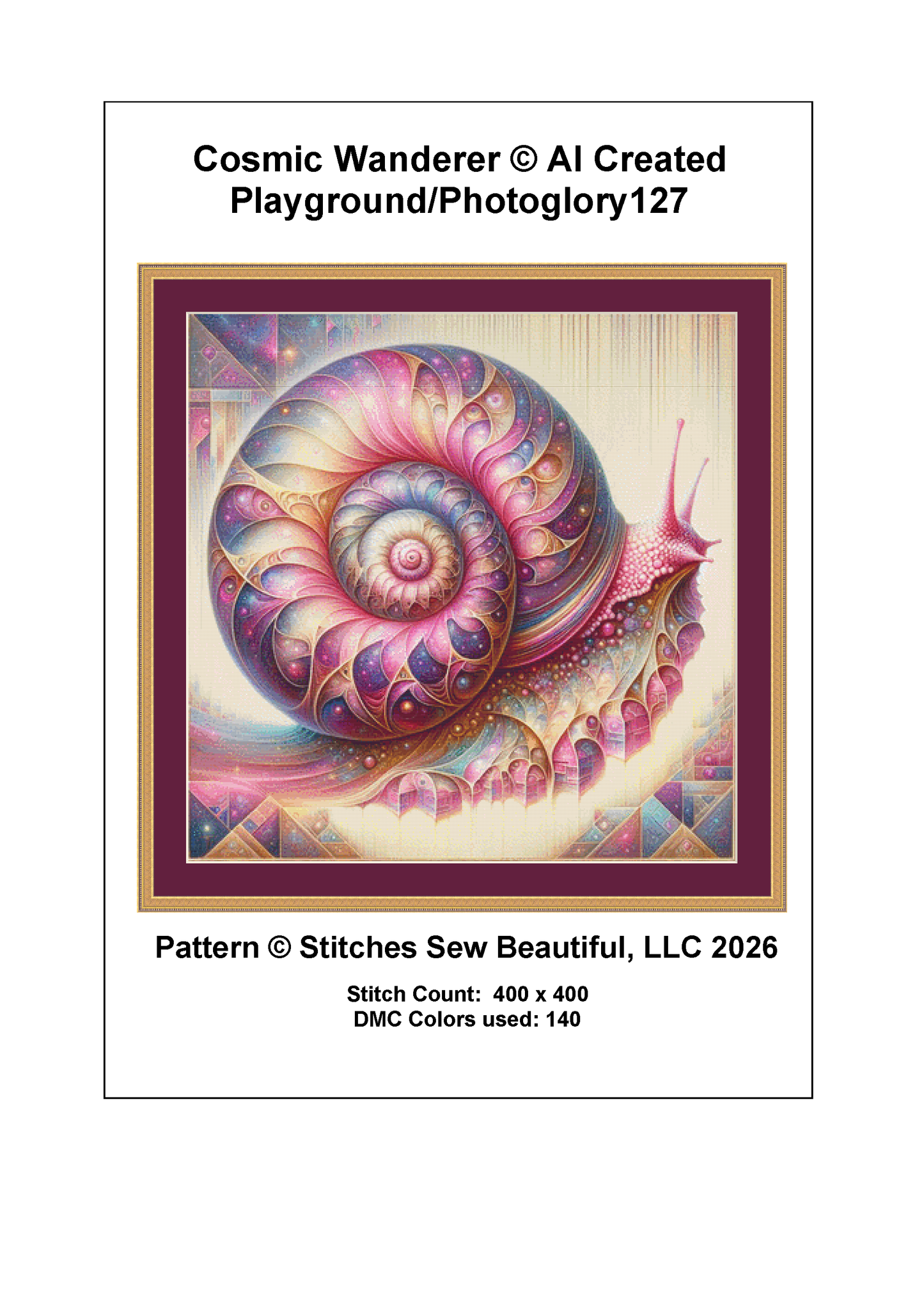"Cosmic Wanderer" cross stitch pattern by AI Created Playground/Photoglory127