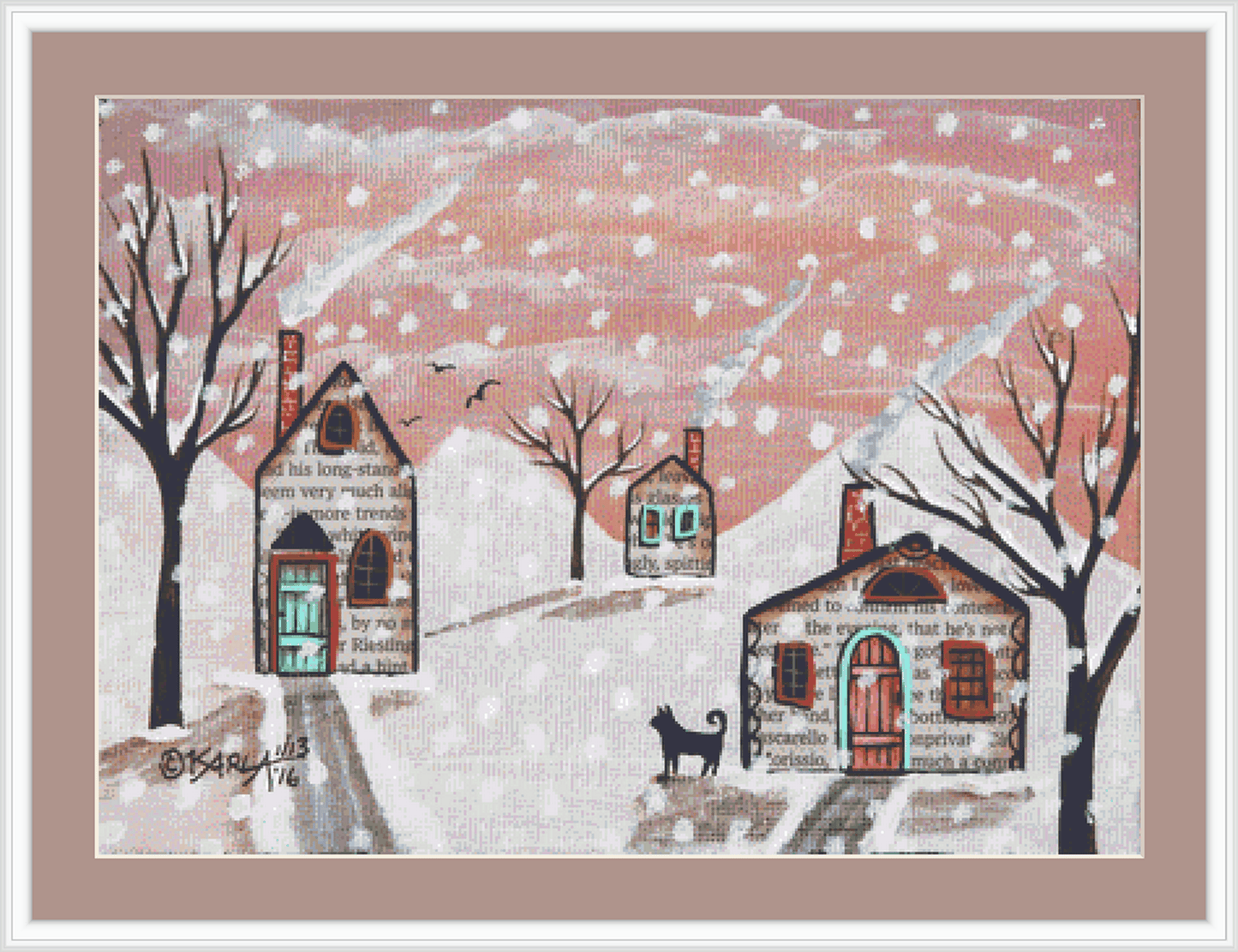 Curious Cat 1 counted cross stitch pattern by Karla Gerard
