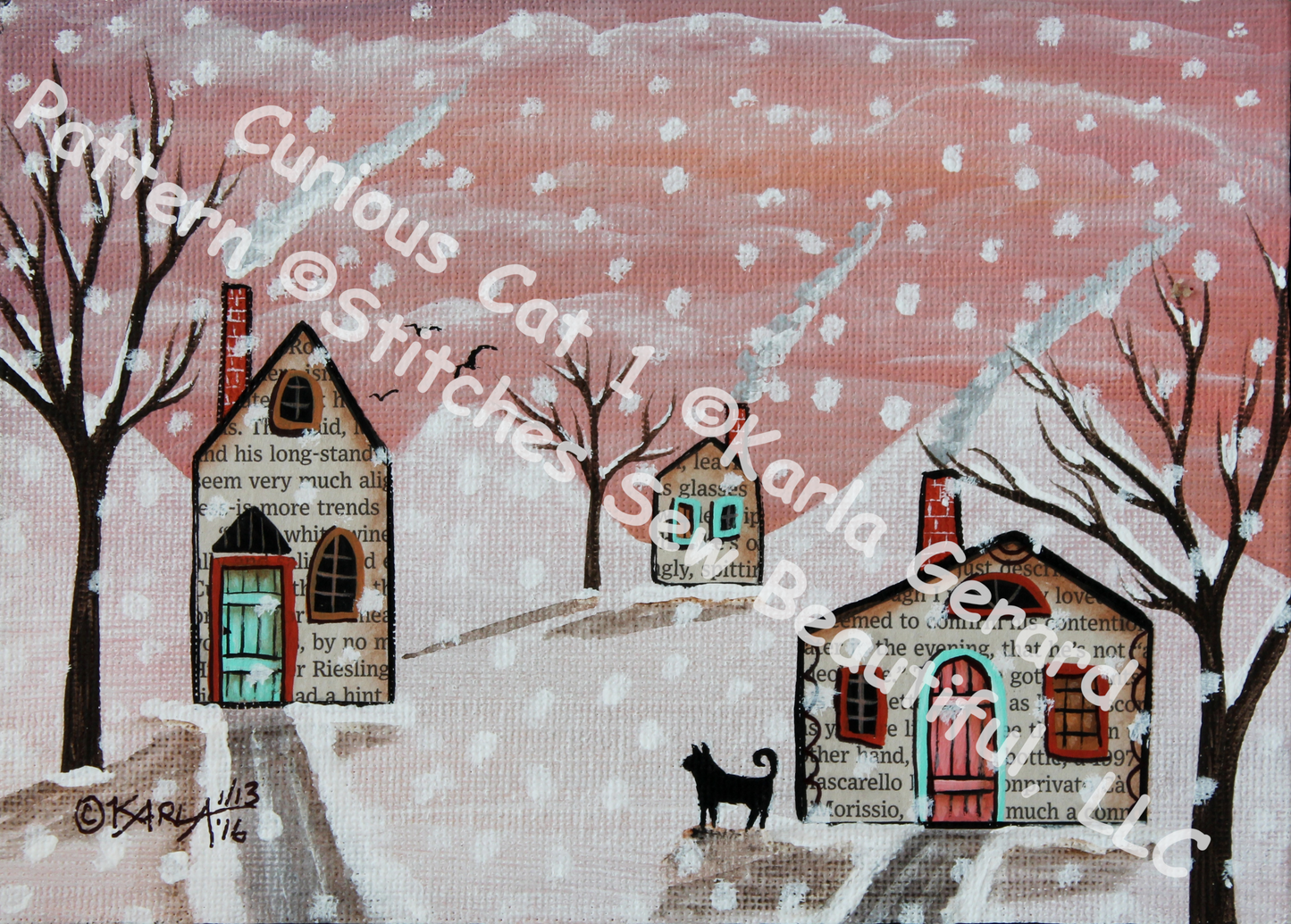 Curious Cat 1 counted cross stitch pattern by Karla Gerard