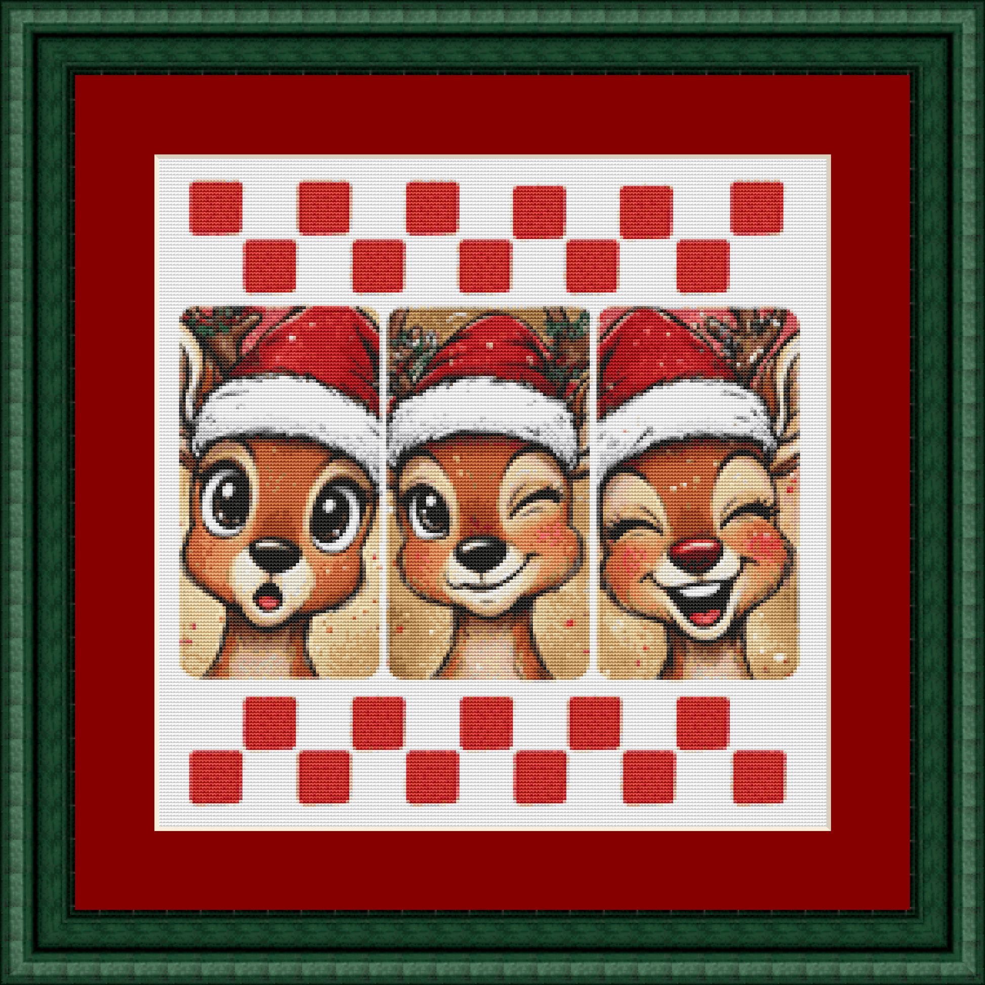 Cute Reindeer (Ornament) counted cross stitch pattern by CraftyPixelsUS