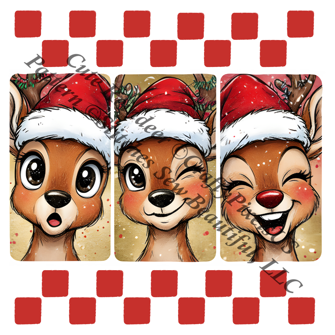 Cute Reindeer (Ornament) counted cross stitch pattern by CraftyPixelsUS
