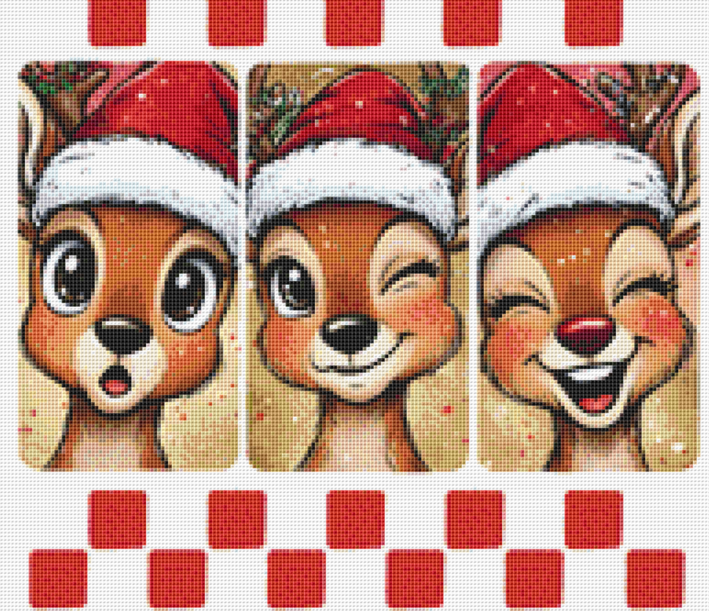 Cute Reindeer (Ornament) counted cross stitch pattern by CraftyPixelsUS