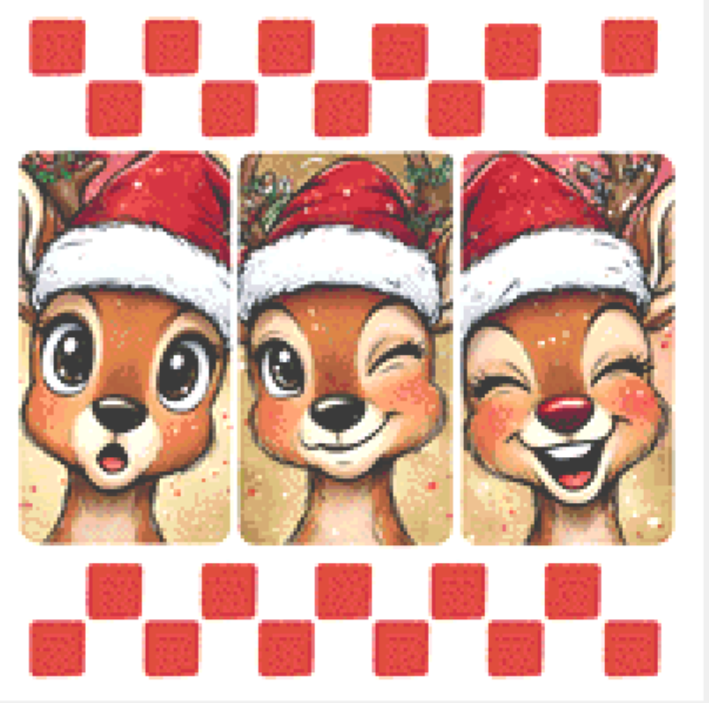 Cute Reindeer (Ornament) counted cross stitch pattern by CraftyPixelsUS
