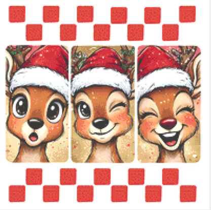 Cute Reindeer (Ornament) counted cross stitch pattern by CraftyPixelsUS