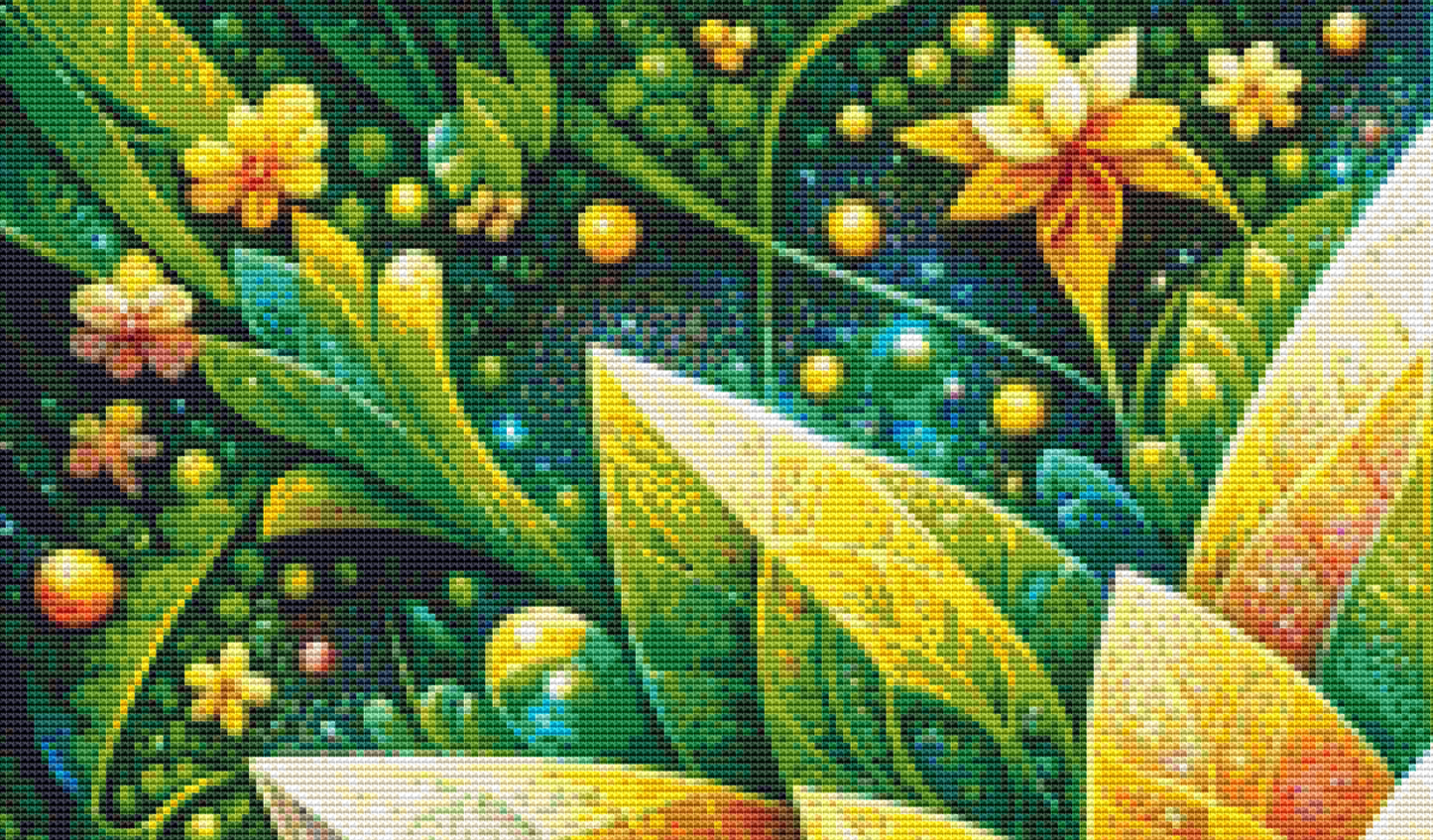 Daffodil cross stitch pattern by AI Created Playground/Photoglory127
