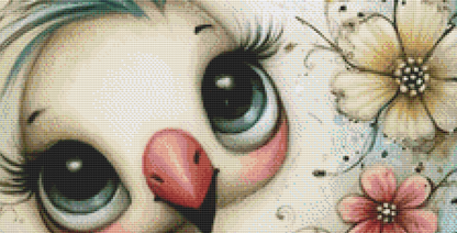 Daisy Flamingo cross stitch pattern by Sassy E. Boutique