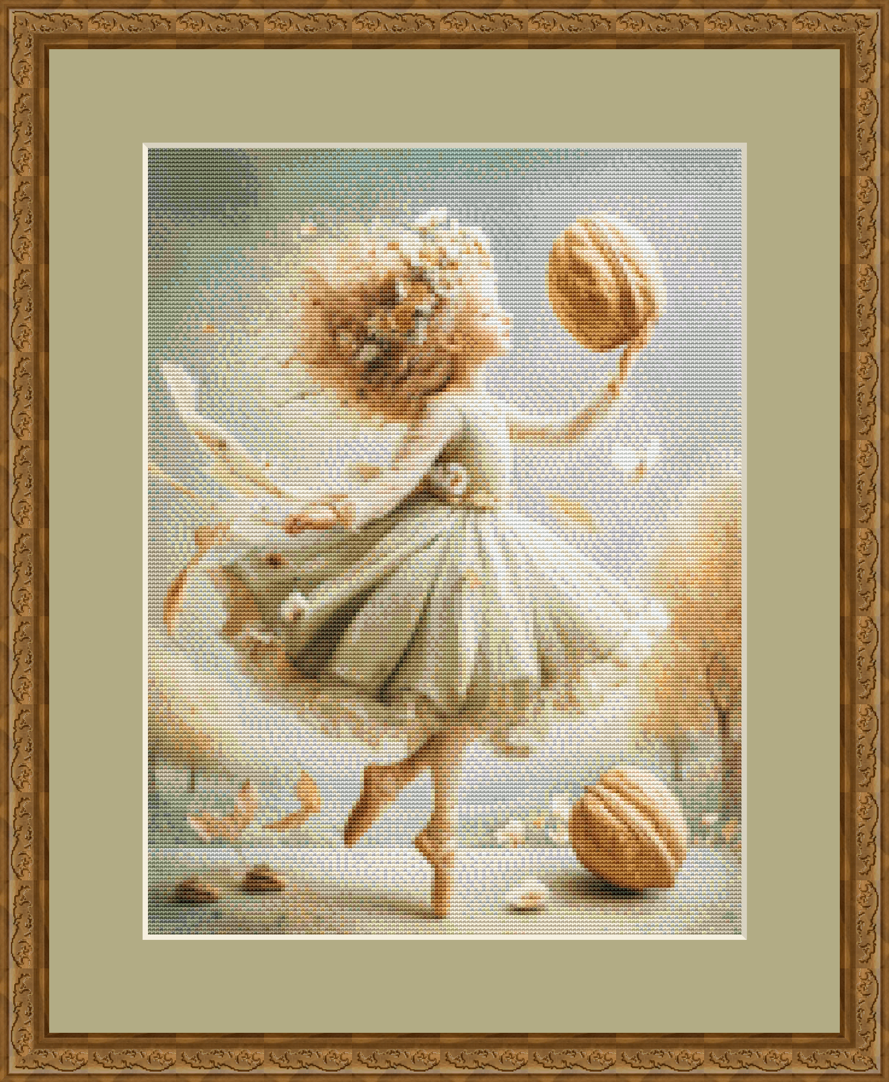 Dancing With a Walnut (Small) cross stitch pattern by Bryna T. Art & Design