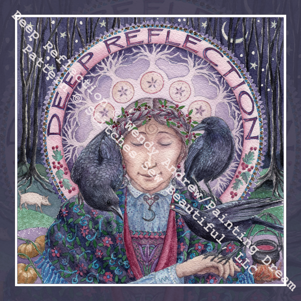"Deep Reflection"  counted cross stitch pattern by Wendy Andrew/Painting Dreams