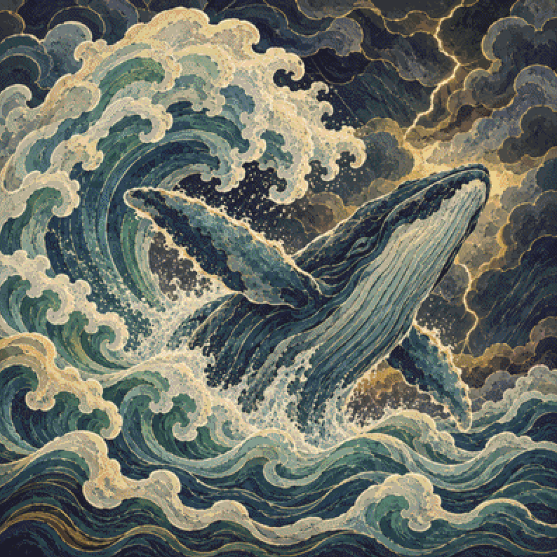 "Defying the Storm" cross stitch pattern by The Art Revivalist