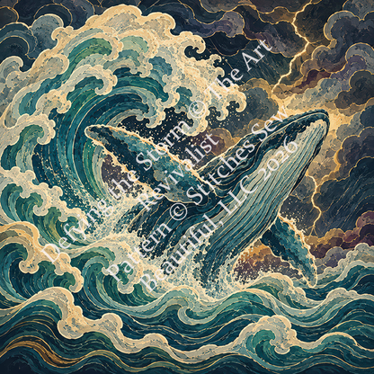 "Defying the Storm" cross stitch pattern by The Art Revivalist