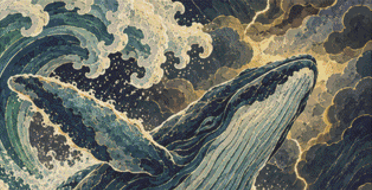"Defying the Storm" cross stitch pattern by The Art Revivalist