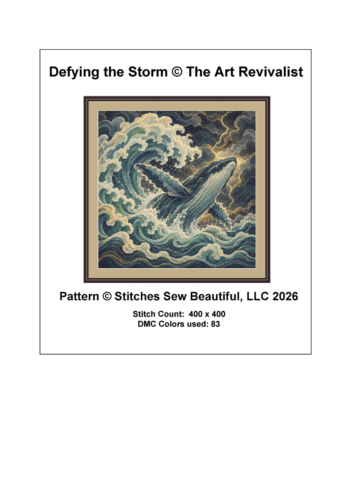 "Defying the Storm" cross stitch pattern by The Art Revivalist