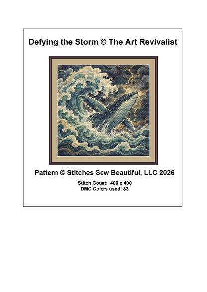 "Defying the Storm" cross stitch pattern by The Art Revivalist