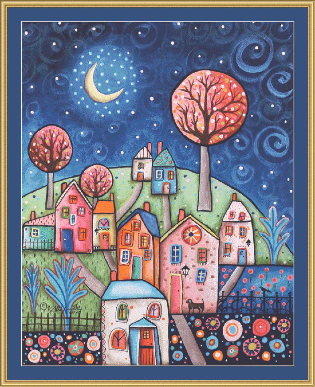 Delightful Evening (Max Size/Color) counted cross stitch pattern by Karla Gerard