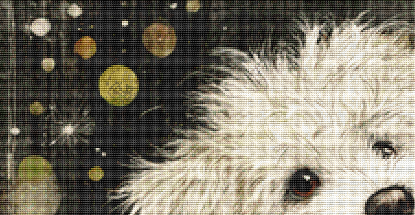 Scooter cross stitch pattern by Queen Bee Designs