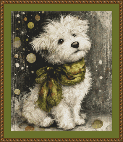 Scooter cross stitch pattern by Queen Bee Designs