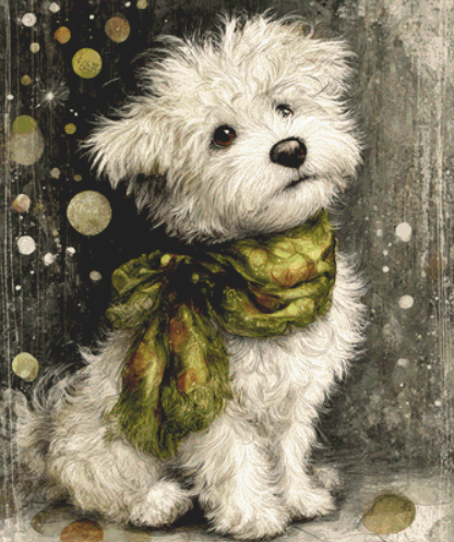 Scooter cross stitch pattern by Queen Bee Designs
