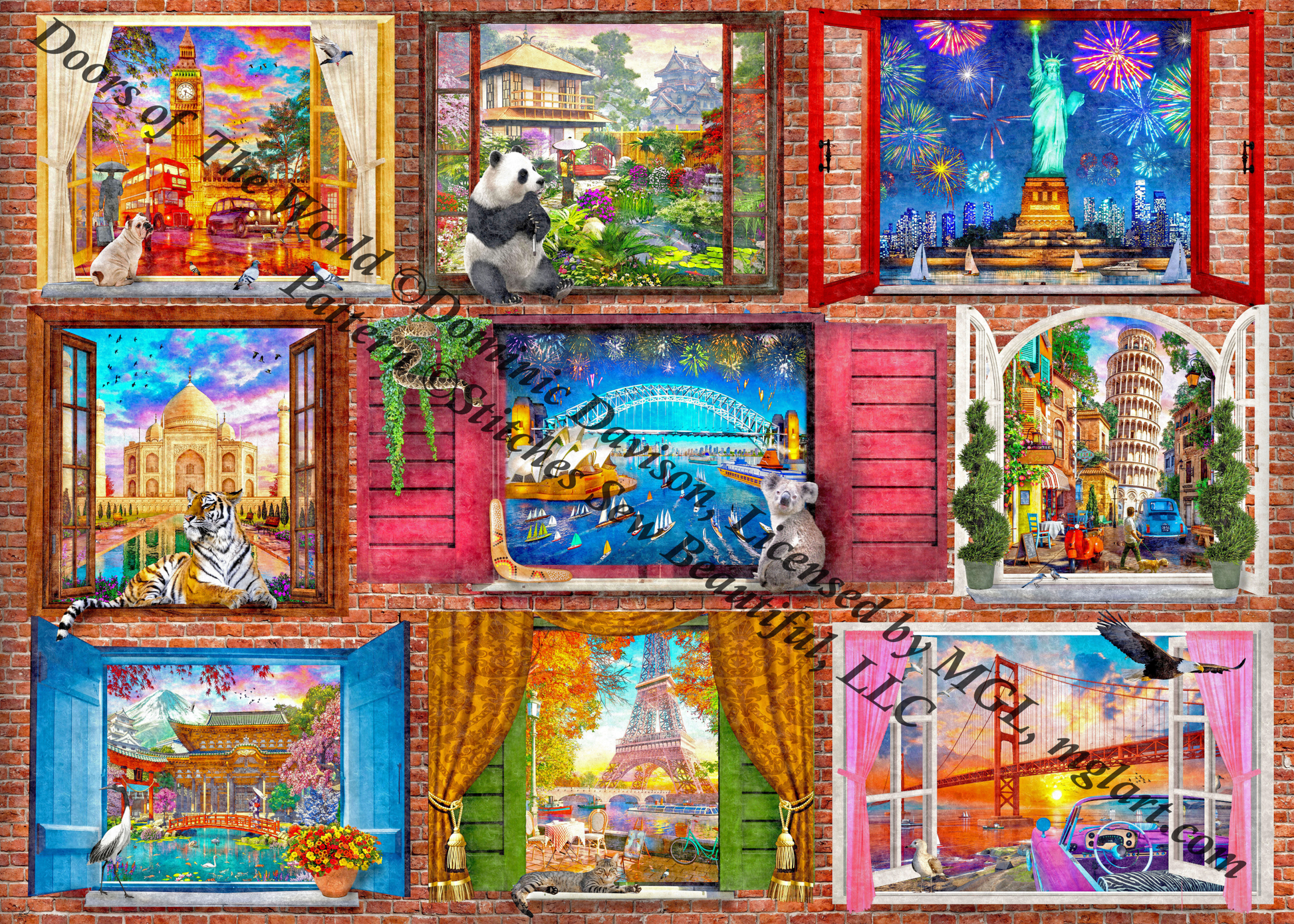 Doors of The World counted cross stitch pattern by Dominic Davison, Licensed by MGL, www.mglart.com